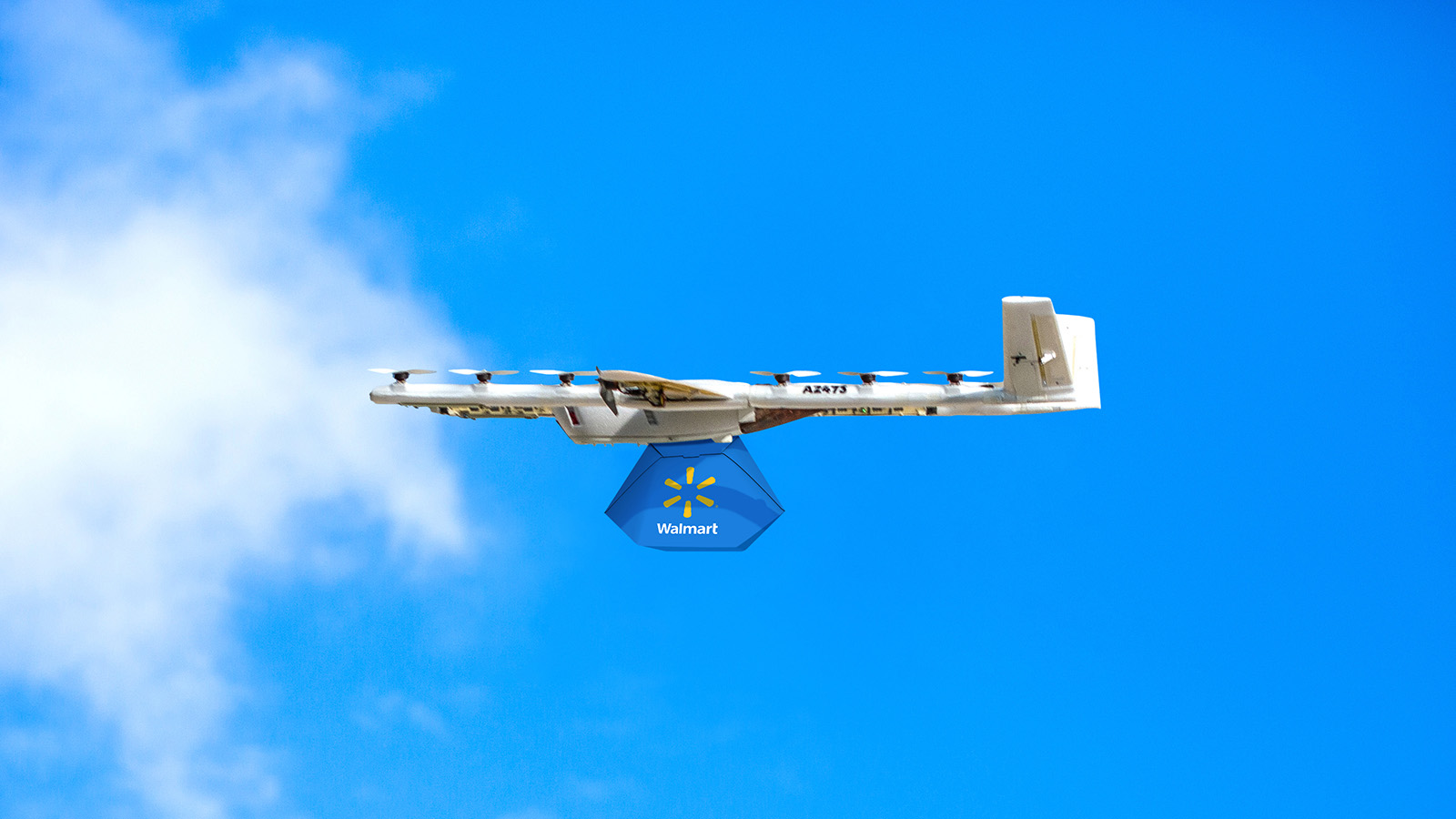 Wing drone carrying delivery