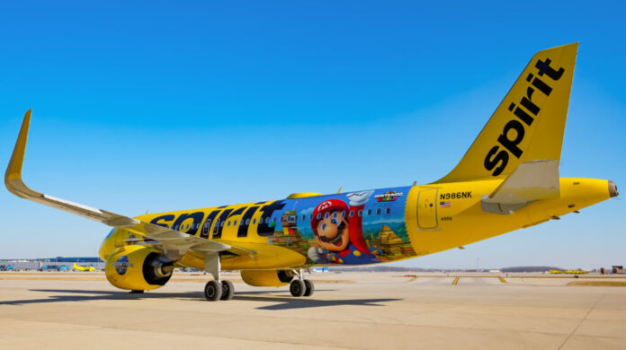 Universal Studios Hollywood and Spirit Airlines soar to new heights with the first-ever SUPER NINTENDO WORLD themed Airbus A320neo, flying now through May 2024.