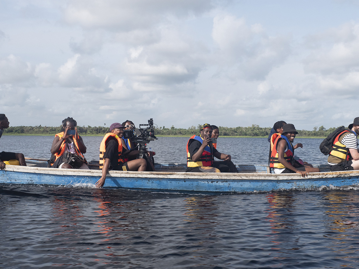 Campbell Addy and his team travel by boat to reach their shoot location.