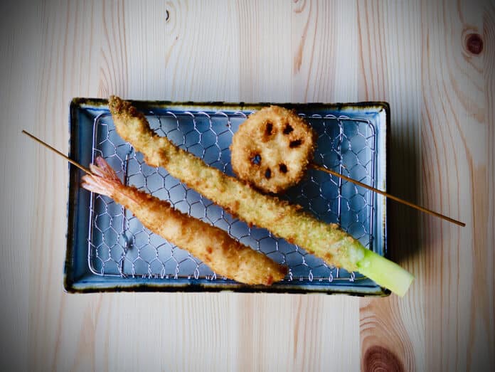 KUSHIBA~ ebi, aspargus, lotus root