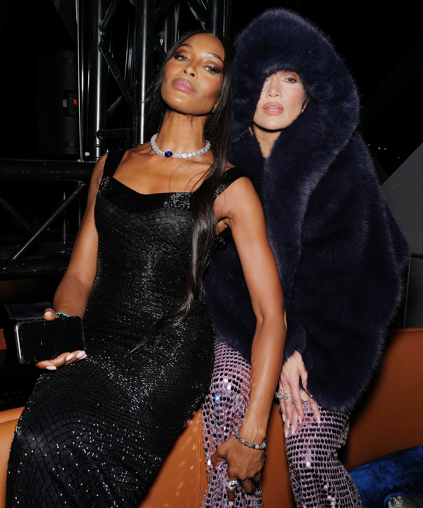 Naomi Campbell and Jennifer Lopez attend Sphere afterparty during the Grand Opening of One&Only One Za’abeel, the first vertical urban resort by One&Only, on 10 February 2024, in Dubai, United Arab Emirates