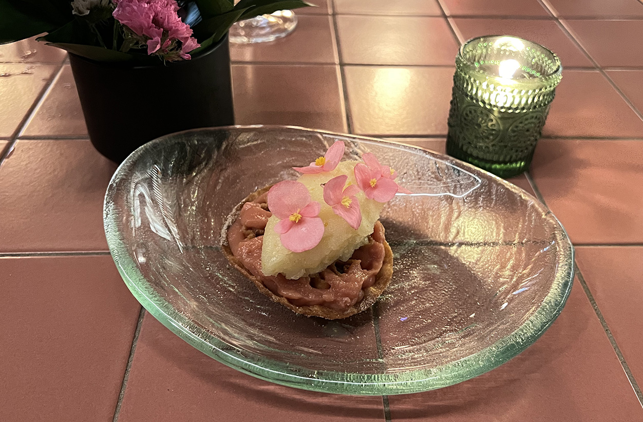 Blue Corn Buñuelo at Maizano Restaurant in Costa Mesa, California (Photo by Julie Nguyen)