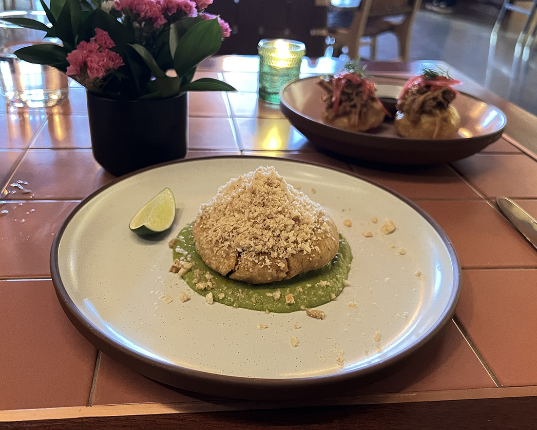 Gordita de pulpo at Maizano Restaurant in Costa Mesa, California (Photo by Julie Nguyen)
