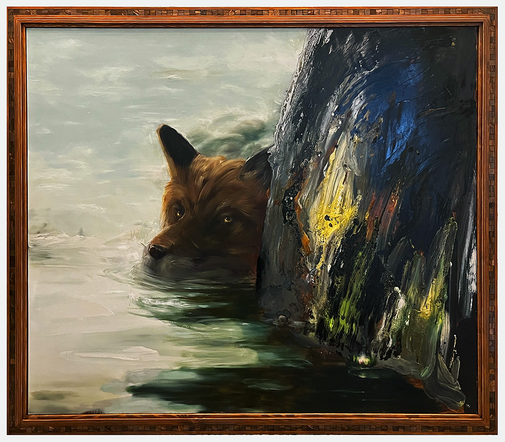 Swimming Fox, by Ernst Billgren