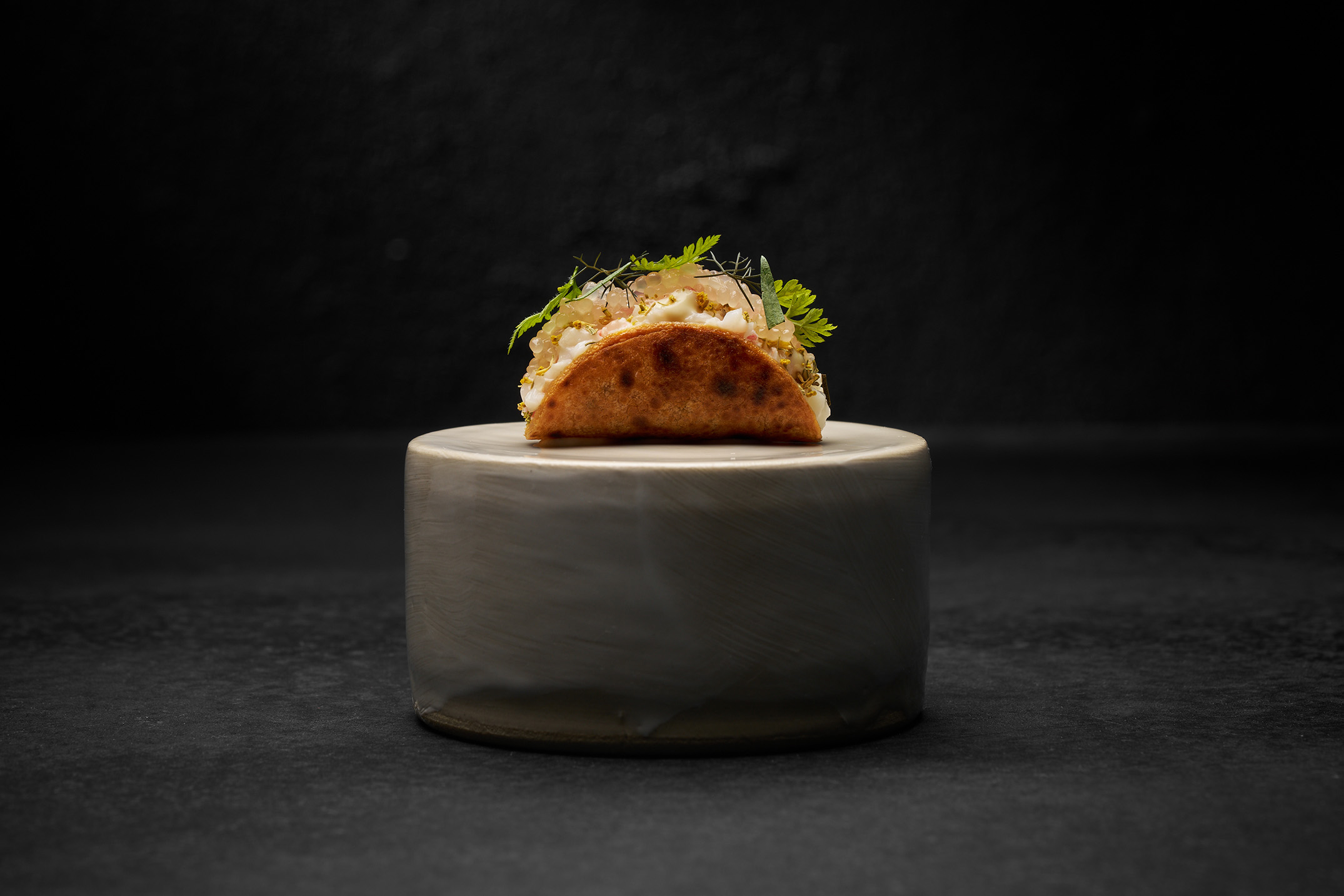 FZN by Björn Frantzén Celeriac Taco, Langoustine Claws and Finger Lime