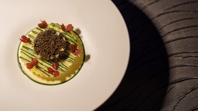 Baerii Caviar with Ricotta-Spinach Ravioli and Warm Lemon Mayonnaise