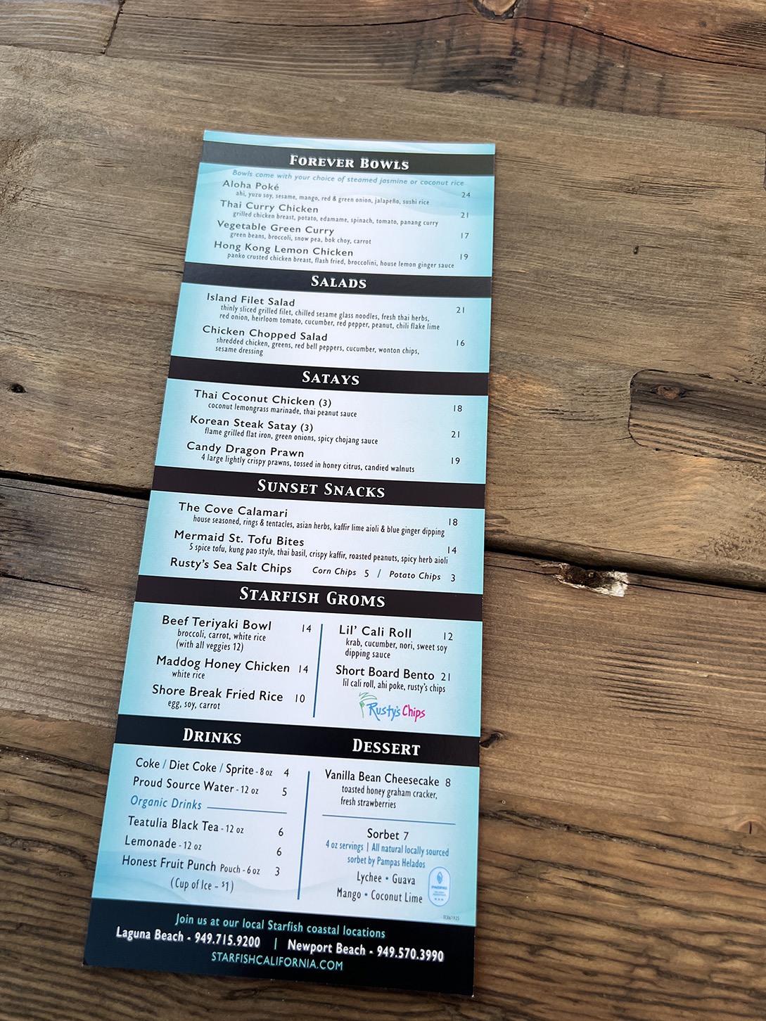 The Cove Menu from Sawdust Art Festival (Photo by Julie Nguyen)