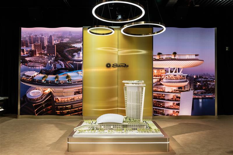 Model of new Las Vegas Sands ultra-luxury development in Singapore