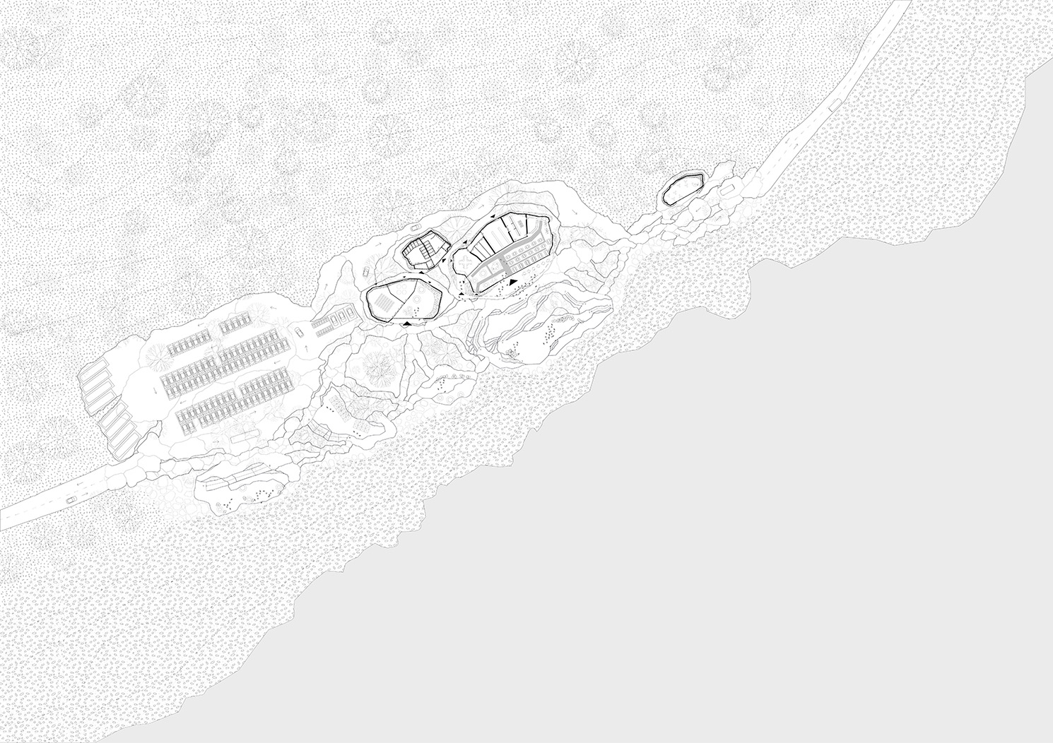 MVRDV Nature Rocks floorplan core entrance