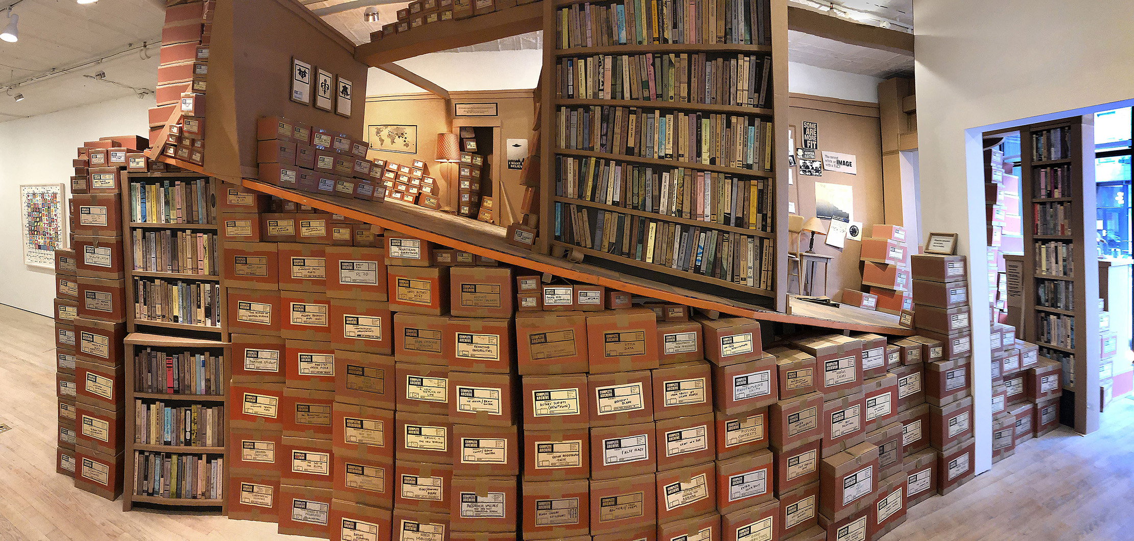 Freight+Volume Installation view of The Last Library IV: Written in Water by Ward Shelley An installation by Ward Shelley with Douglas Paulson