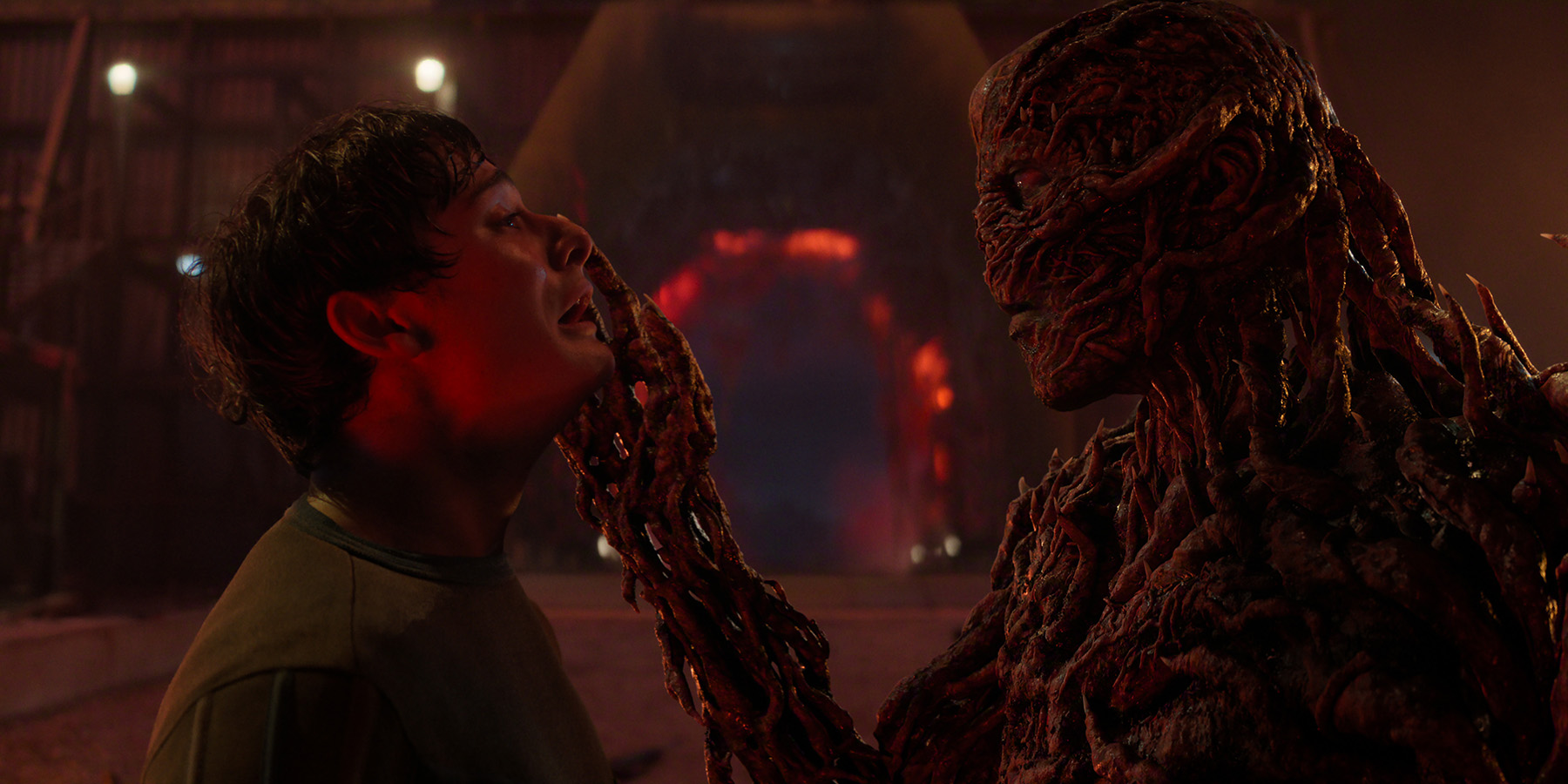 STRANGER THINGS: SEASON 5. (L to R) Noah Schnapp as Will Byers and Jamie Campbell Bower as Vecna in Stranger Things: Season 5