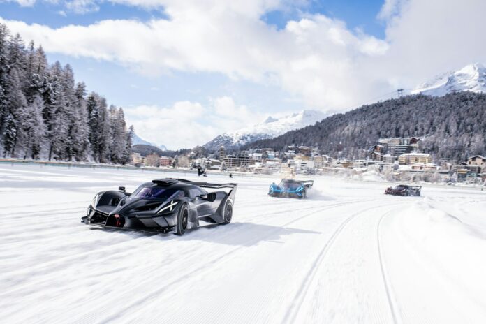 Bugatti takes over the frozen lake at The I.C.E. St. Moritz