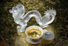 Jade Dragon - Fish Maw and Julienne Vegetables in Yellow Chili-Fish-Broth