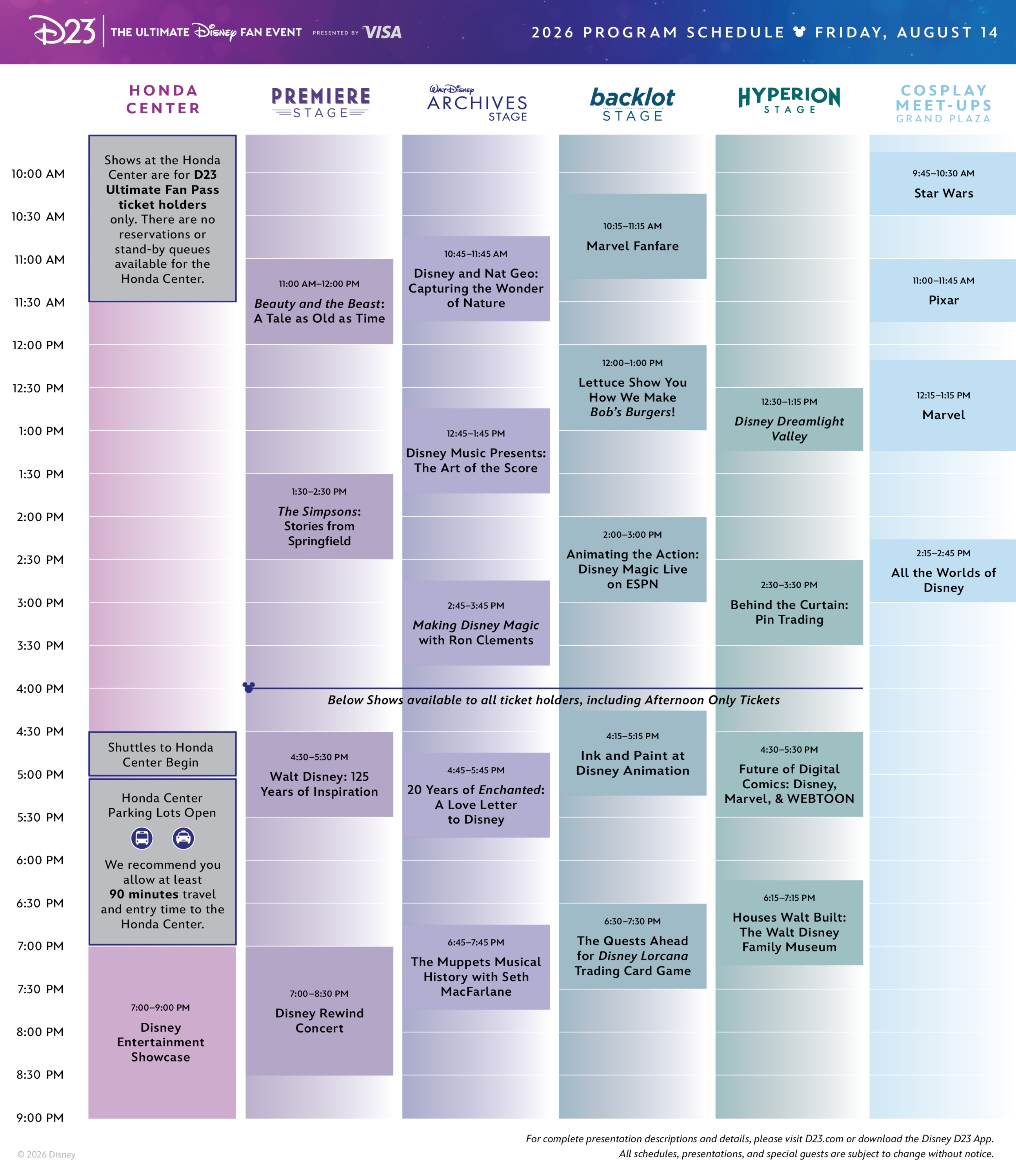 Friday Programming D23 2026